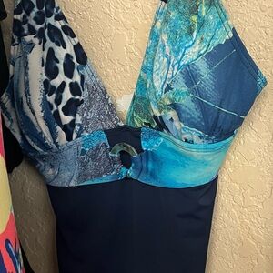 Q Your Best Look Blue animal print.